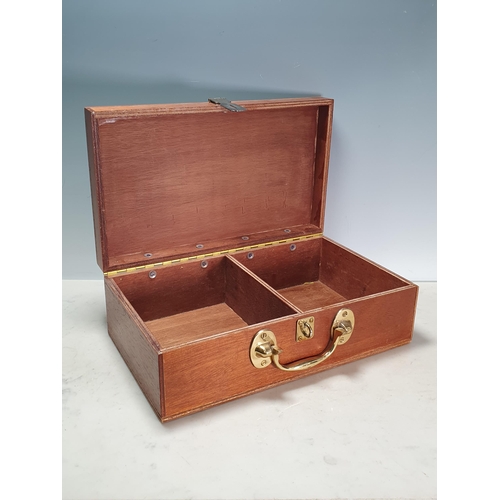 29 - A wooden Fishing Tackle/Storage Box with metal latch and carry handle, 4.5
