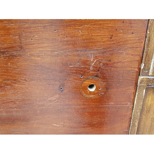 36 - A scumble painted pine Dresser Base/Houskeepers Cupboard Base with moulded top, the centre fitted wi... 