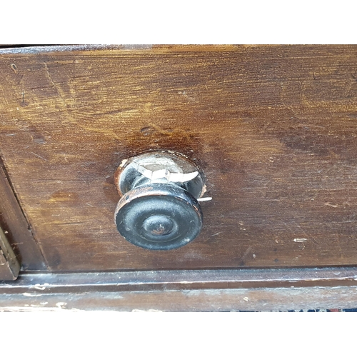 36 - A scumble painted pine Dresser Base/Houskeepers Cupboard Base with moulded top, the centre fitted wi... 