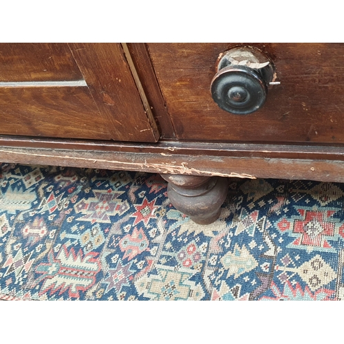 36 - A scumble painted pine Dresser Base/Houskeepers Cupboard Base with moulded top, the centre fitted wi... 