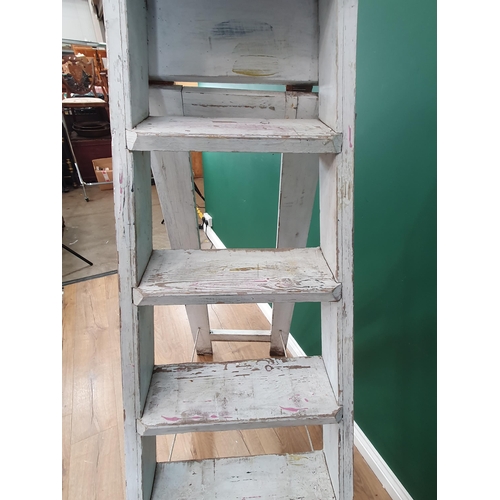 39 - A painted pine Step Ladder, 5ft 3