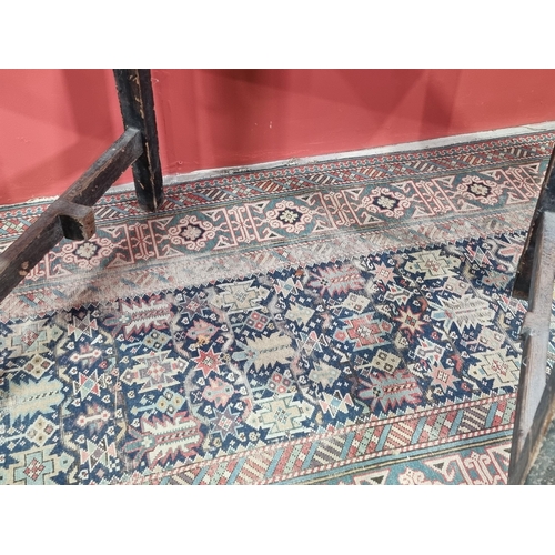 46 - A painted pine Clerk's Desk, raised on squared tapered supports, 43in H x 33in W x 2ft 2in D, (R4)