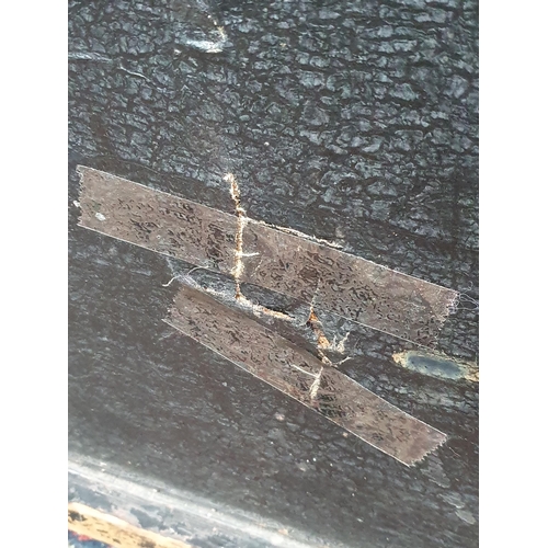 47 - A covered pine Storage Trunk with brass studded decoration, pair of carry handles, plinth base and c... 