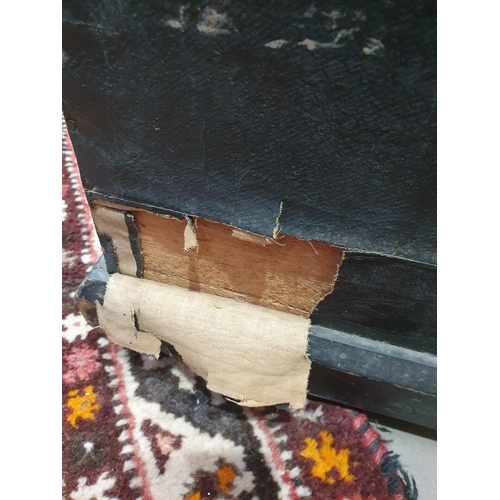 47 - A covered pine Storage Trunk with brass studded decoration, pair of carry handles, plinth base and c... 