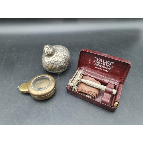 60 - A white metal Partridge Sugar Sifter, a 