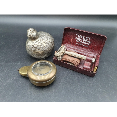 60 - A white metal Partridge Sugar Sifter, a 