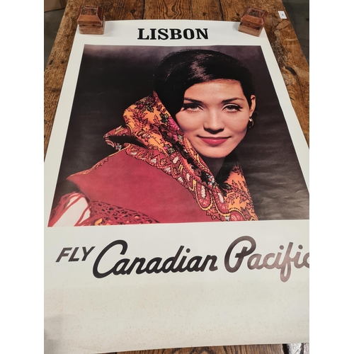 78 - Four Travel Posters: Tahiti, Panam, 42 x 28in, Las Vegas, Western Airlines, P & O Holiday Cruises, 4... 