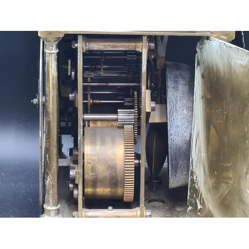 82 - A 17th century style brass cased Lantern Type Clock with circular dial inscribed Will'm Mayhem, Wood... 