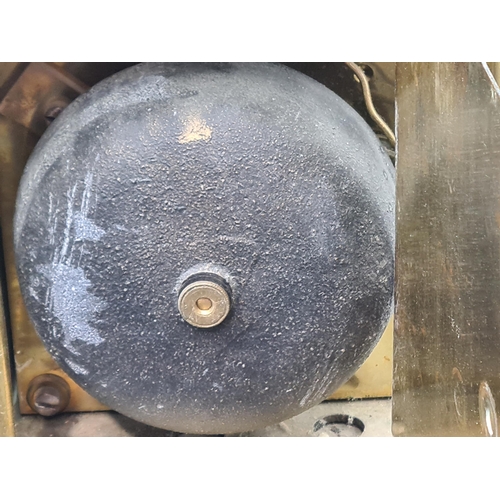 82 - A 17th century style brass cased Lantern Type Clock with circular dial inscribed Will'm Mayhem, Wood... 