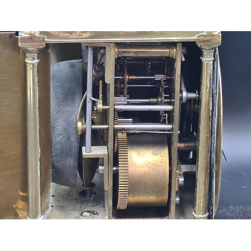 82 - A 17th century style brass cased Lantern Type Clock with circular dial inscribed Will'm Mayhem, Wood... 