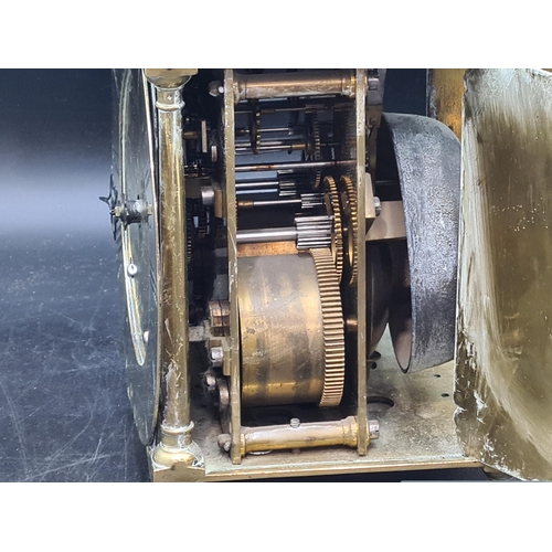 82 - A 17th century style brass cased Lantern Type Clock with circular dial inscribed Will'm Mayhem, Wood... 