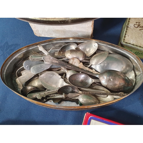 90 - A selection of Tins, two wooden Jigsaws, two Pocket Watches, a quantity of play worn Models, Playing... 