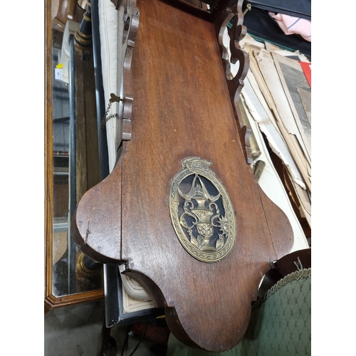 26 - A Dutch oak cased Wall Clock with painted arched dial depicting fishing scenes with figural decorati... 