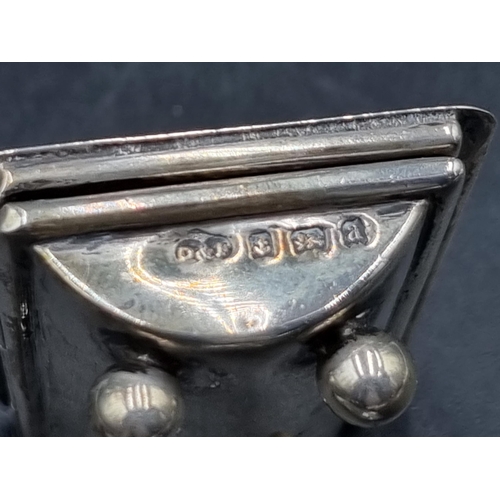 121 - A Victorian silver Double Stamp Case on ball feet, Birmingham 1900, maker: Deakin & Francis
