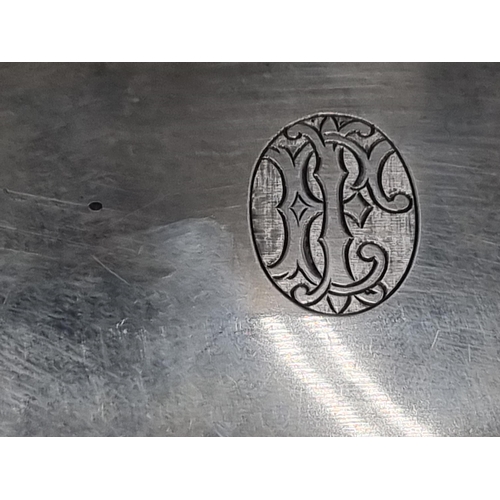 125 - A Continental silver Card Case engraved initials in an oval cartouche, marked 900