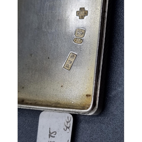 126 - An Elizabeth II silver Snuff Box with engine turning, Edinburgh 2000