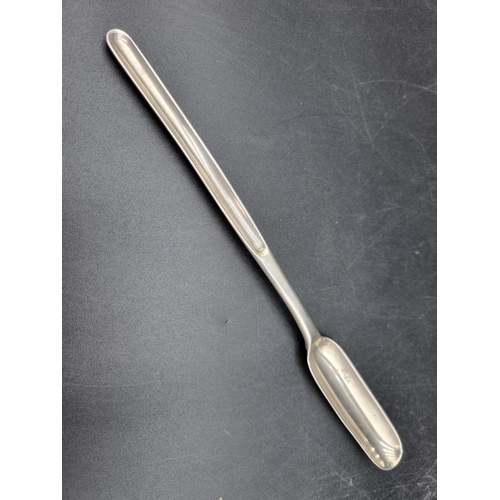 135 - A George III silver Marrow Scoop engraved crest. London 1803