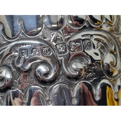 151 - A Victorian silver Posy Vase with floral swag embossing, Sheffield 1898, 6in