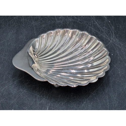 161 - A George V silver Butter Shell on ball feet, Sheffield 1914