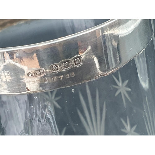 169 - A George V silver mounted cut glass Jug, Birmingham 1924, and a silver mounted cut glass Liqueur Dec... 