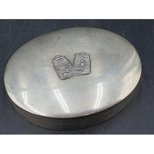 186 - A Dutch silver small square Box decorated romantic figures in landscape. two oval 800 Boxes engraved... 