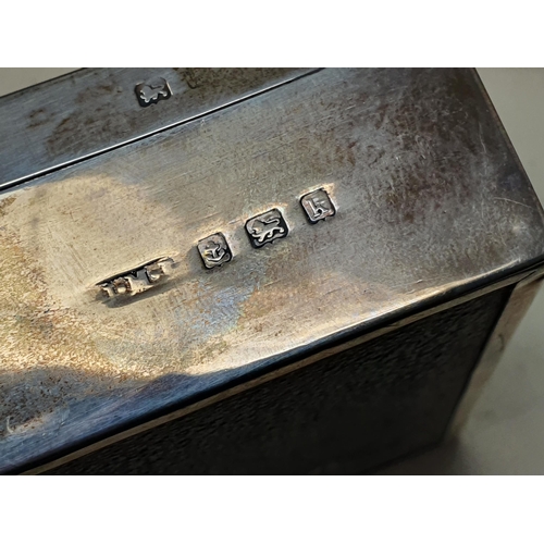 192 - An Edward VII silver Capstan Inkwell, London 1905, and a Cigarette Box engraved inscription,  Birmin... 