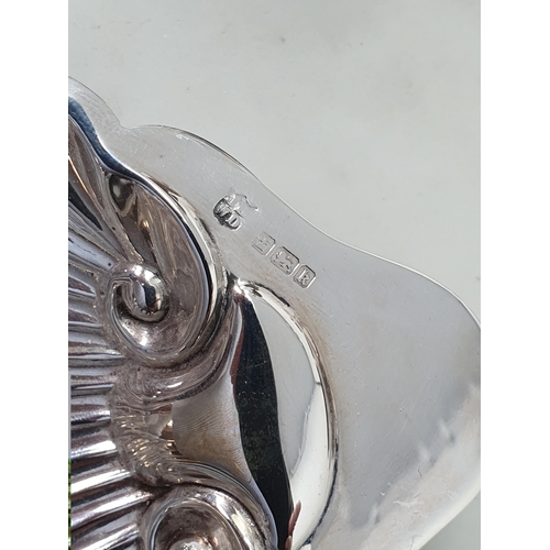 199 - An Edward VII silver Afternoon Tea Set of scallop dish, six shell pattern spoons, sugar tongs and bu... 