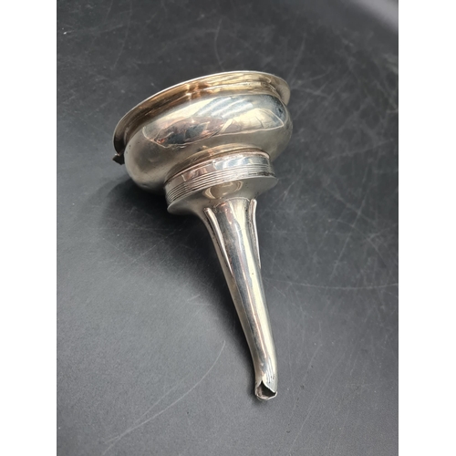 209 - A Georgian silver Wine Funnel with reeded rims, marks rubbed, A/F
