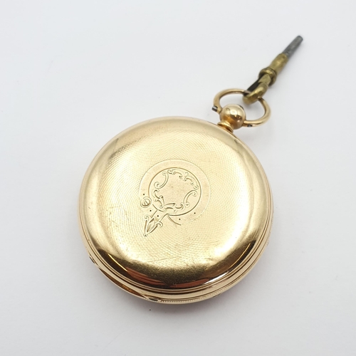 257 - A Victorian 18ct gold-cased open-faced Pocket Watch, the white enamel dial with Roman numerals and s... 