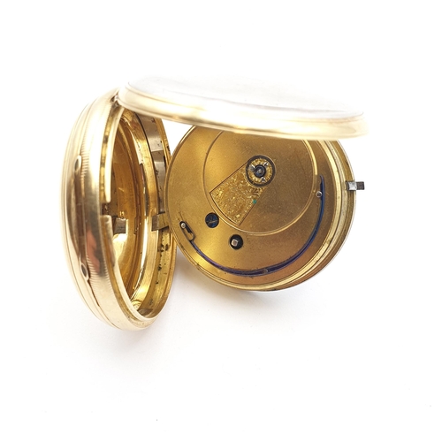 257 - A Victorian 18ct gold-cased open-faced Pocket Watch, the white enamel dial with Roman numerals and s... 
