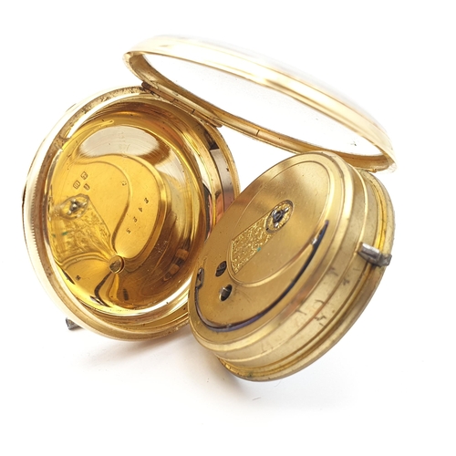 257 - A Victorian 18ct gold-cased open-faced Pocket Watch, the white enamel dial with Roman numerals and s... 