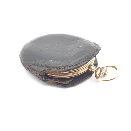 259 - A full-hunter Continental Pocket Watch in 14ct rose gold case, gold plated cuvette, the cream enamel... 