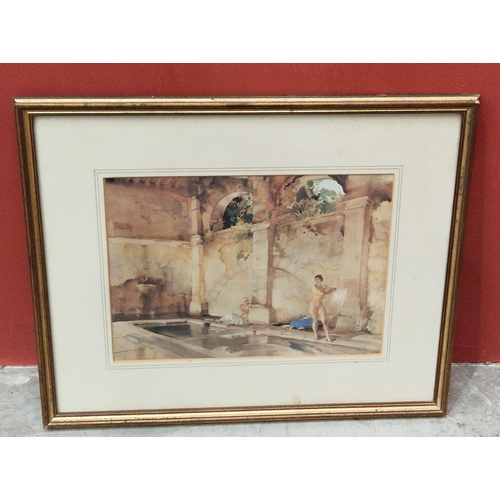 369 - DENNIS GILBERT.' Undressing', signed, pencil, 6 x 3 1/2 in; an Edwardian photogravure portrait print... 