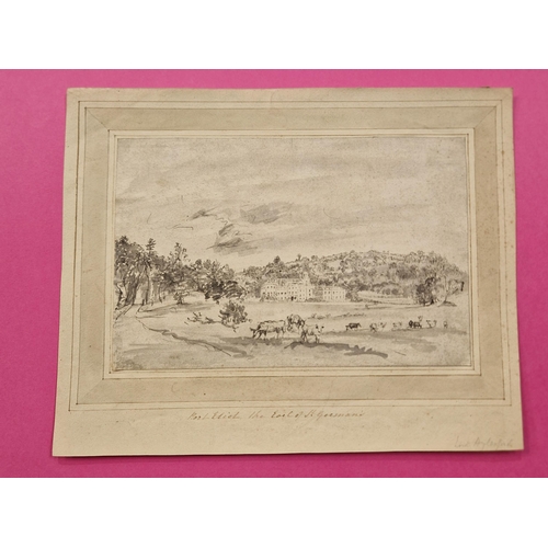 364 - ASCRIBED TO HENEAGE FINCH, 4th EARL OF AYLESFORD. A view towards Port Eliot, Cornwall, grey wash, 6 ... 