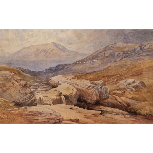 365 - THOMAS LINDSAY. 'Study near Rhaidyr', signed, and inscribed, watercolour, 10 x 13 in; a watercolour ... 
