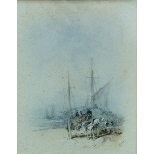 368 - REGINALD HAGGAR. 'Slapton Sands', signed and dated 1939, watercolour, 9 x 14 in; a watercolour attri... 