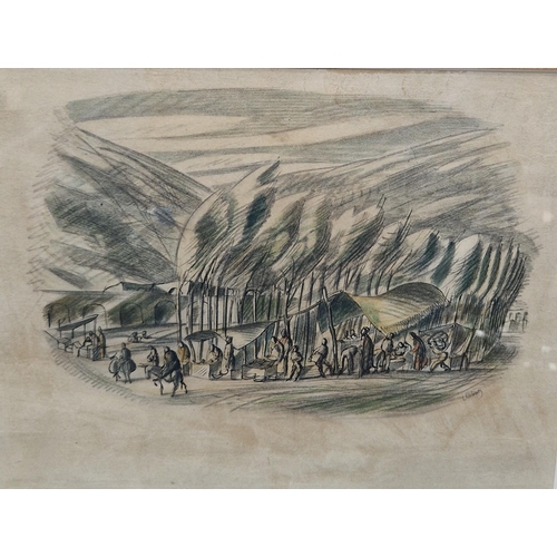 370 - CECIL KEELING. 84th by the Road; Bridge over the Qara-Su; and 'Market at Taq-I-Buston', all inscribe... 