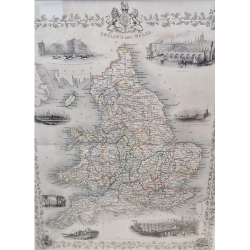 375 - 'A New Map of the Country round Manchester', engraved map, coloured, unframed, published by John Sto... 