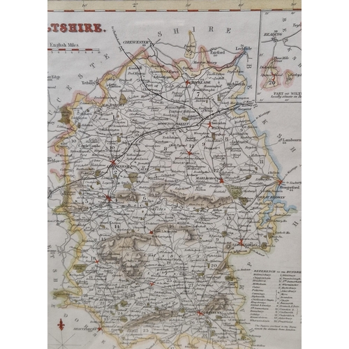 375 - 'A New Map of the Country round Manchester', engraved map, coloured, unframed, published by John Sto... 