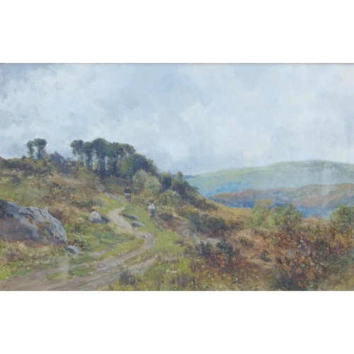 377 - J.G.C. On a Heathland Track, signed with initials, oil on board,10 x 15 in (R4)