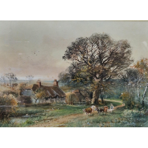 379 - HENRY CHARLES FOX. On a Farmstead, signed and dated 1923, watercolour,11 x 14 1/2 in (R4)