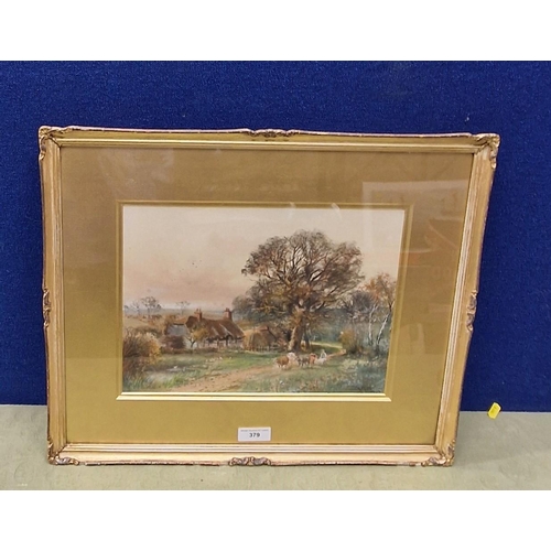 379 - HENRY CHARLES FOX. On a Farmstead, signed and dated 1923, watercolour,11 x 14 1/2 in (R4)