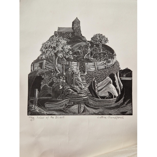381 - LETTICE SANDFORD. The Isles of the Blest, signed and inscribed A/P in lower margin,  wood engraving,... 
