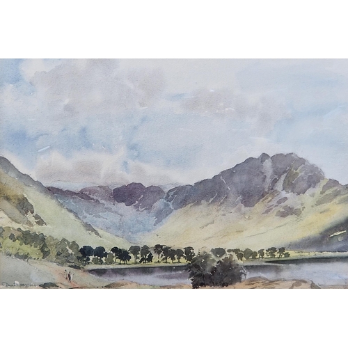 386 - DAVID M. HARRISON. The Haystacks and Sentinals, Buttermere, signed, watercolour, 13 1/2 x 20 in (R6)