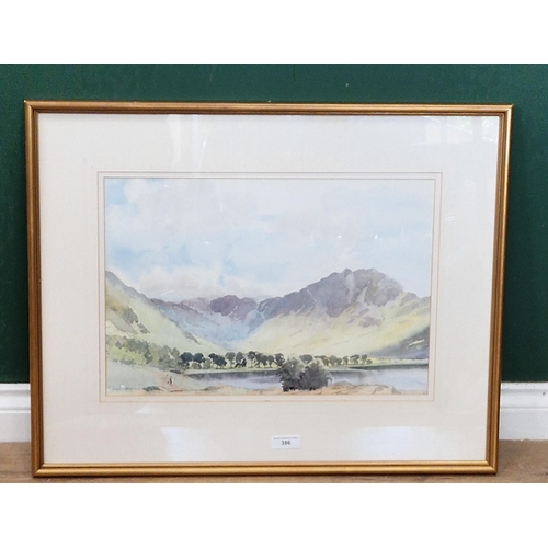 386 - DAVID M. HARRISON. The Haystacks and Sentinals, Buttermere, signed, watercolour, 13 1/2 x 20 in (R6)