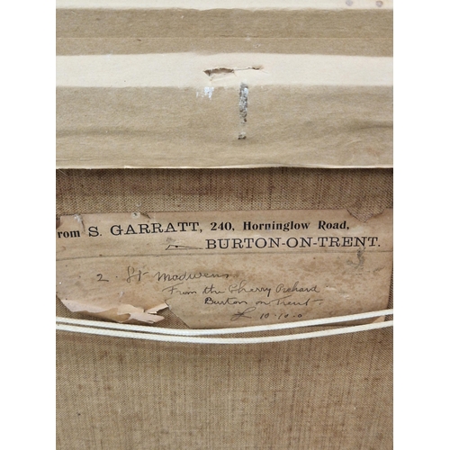389 - SAM GARRATT. St. Madwens from the Cherry Orchard, Burton on Trent, signed, and inscribed on artist's... 