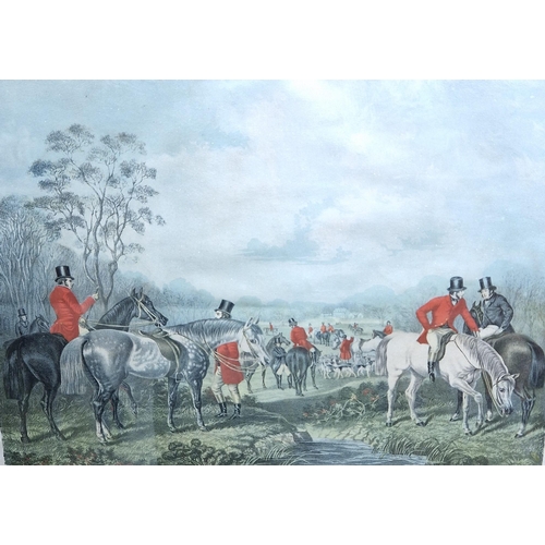 395 - AFTER JOHN FREDERICK HERRING. Fox Hunting Scenes, Pl.1-4, coloured engravings, Pl.12 x 16 in; and a ... 