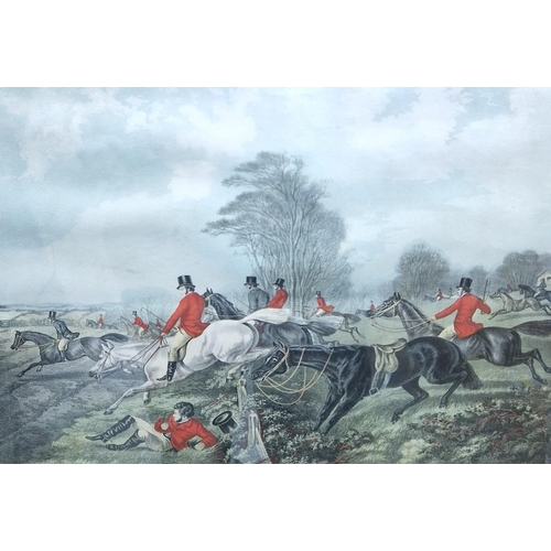 395 - AFTER JOHN FREDERICK HERRING. Fox Hunting Scenes, Pl.1-4, coloured engravings, Pl.12 x 16 in; and a ... 