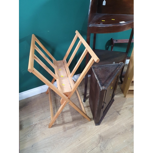 401 - A Mahogany corner stand, wall rack, small corner cupboard etc