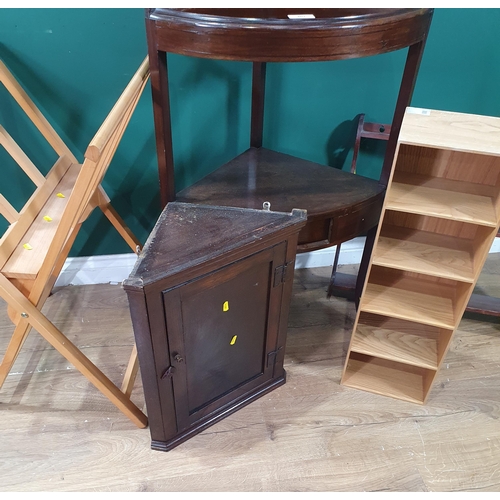 401 - A Mahogany corner stand, wall rack, small corner cupboard etc